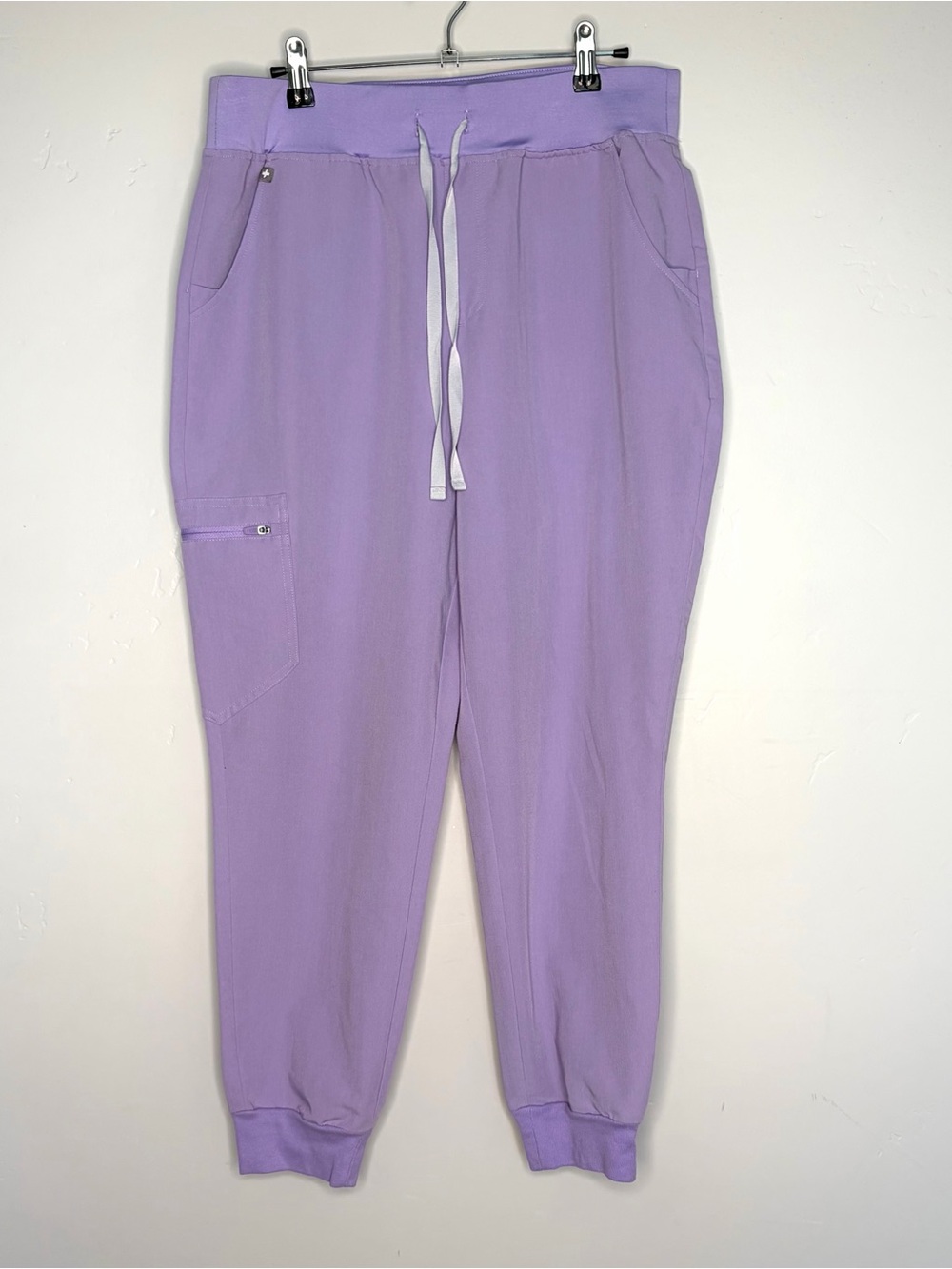 FIGS Zamora High Waisted Jogger Scrub Pants Lavender Large Petite
